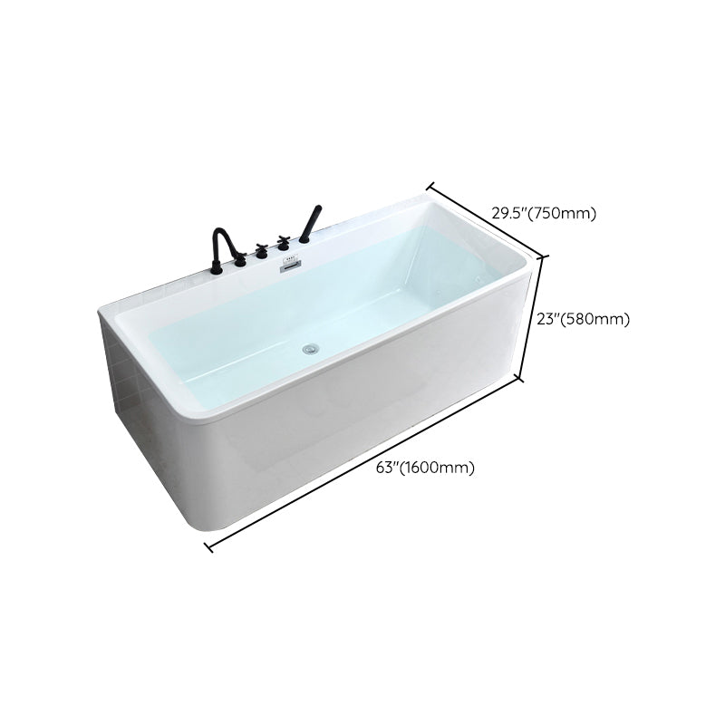 Flat Bottom Soaking Bath Antique Finish Rectangular Modern Bath Tub ...