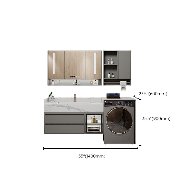 Gorgeous Sink Vanity Wooden Vanity Sink with Storage Shelving Clearhalo 'Bathroom Remodel & Bathroom Fixtures' 'Bathroom Vanities' 'bathroom_vanities' 'Home Improvement' 'home_improvement' 'home_improvement_bathroom_vanities' 7145120
