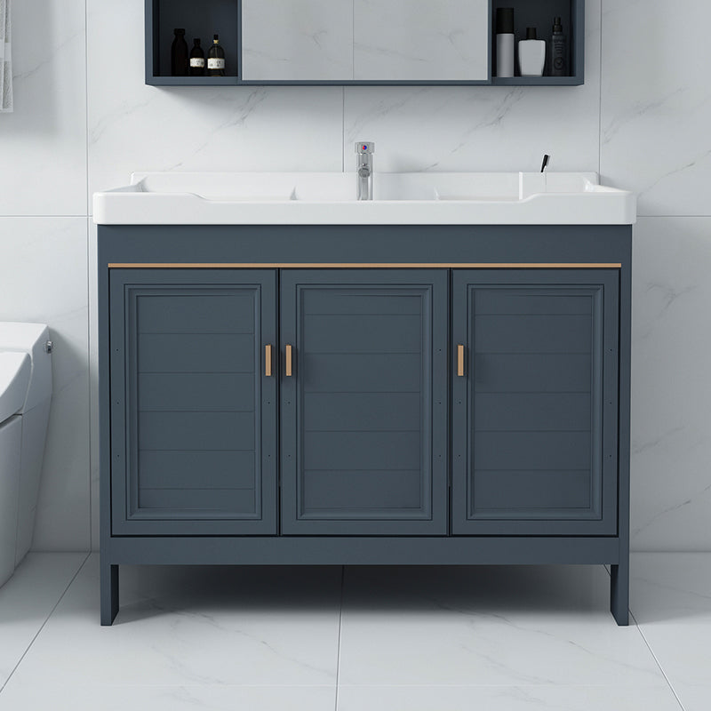 Modern Bathroom Vanity Set Single Freestanding 2 Doors Rectangular Sink Vanity Clearhalo 'Bathroom Remodel & Bathroom Fixtures' 'Bathroom Vanities' 'bathroom_vanities' 'Home Improvement' 'home_improvement' 'home_improvement_bathroom_vanities' 7145155