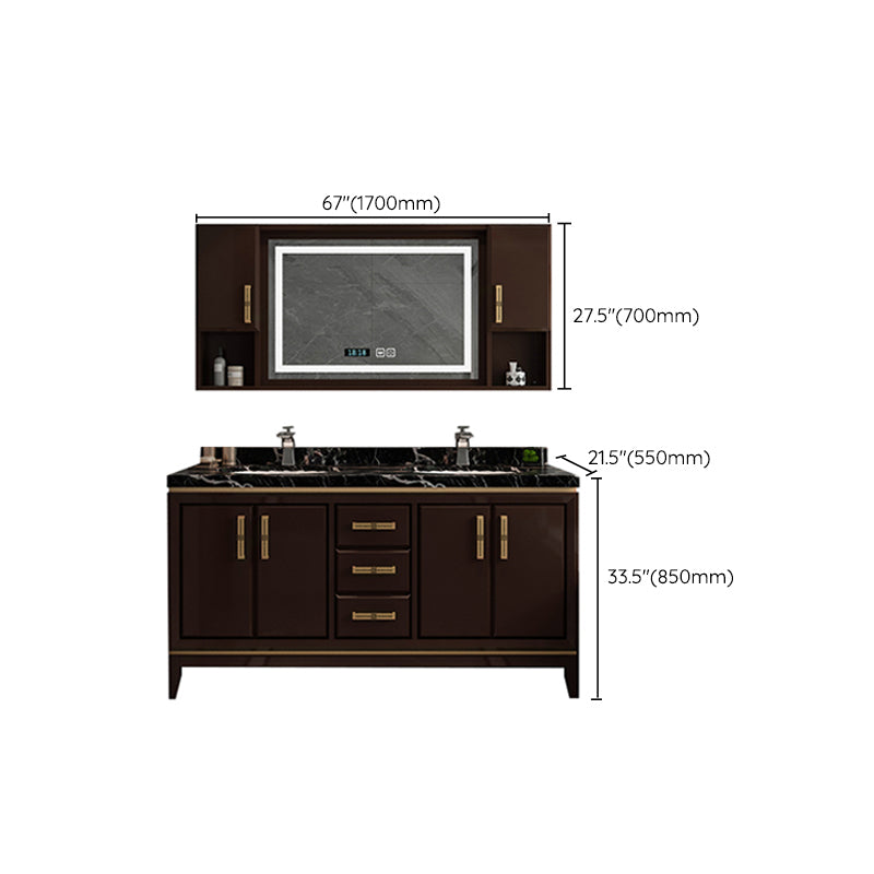 Traditional Wood Sink Vanity Wall Mounted Vanity Cabinet with Mirror Cabinet Clearhalo 'Bathroom Remodel & Bathroom Fixtures' 'Bathroom Vanities' 'bathroom_vanities' 'Home Improvement' 'home_improvement' 'home_improvement_bathroom_vanities' 7145402