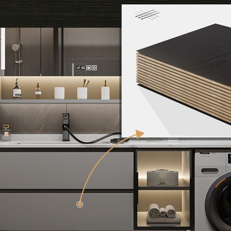 Modern Bathroom Sink Vanity Wooden Mirror Vanity Cabinet with Storage Shelving Clearhalo 'Bathroom Remodel & Bathroom Fixtures' 'Bathroom Vanities' 'bathroom_vanities' 'Home Improvement' 'home_improvement' 'home_improvement_bathroom_vanities' 7145421