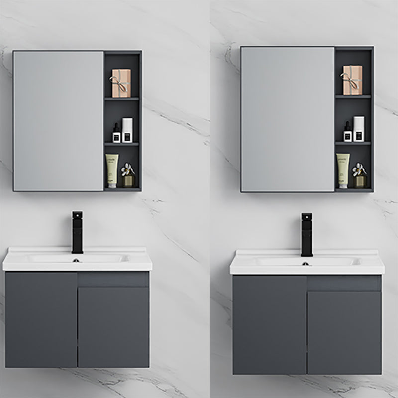 Wall Mounted Bathroom Vanity Modern Metal Vanity Set with Sink Included Clearhalo 'Bathroom Remodel & Bathroom Fixtures' 'Bathroom Vanities' 'bathroom_vanities' 'Home Improvement' 'home_improvement' 'home_improvement_bathroom_vanities' 7145456