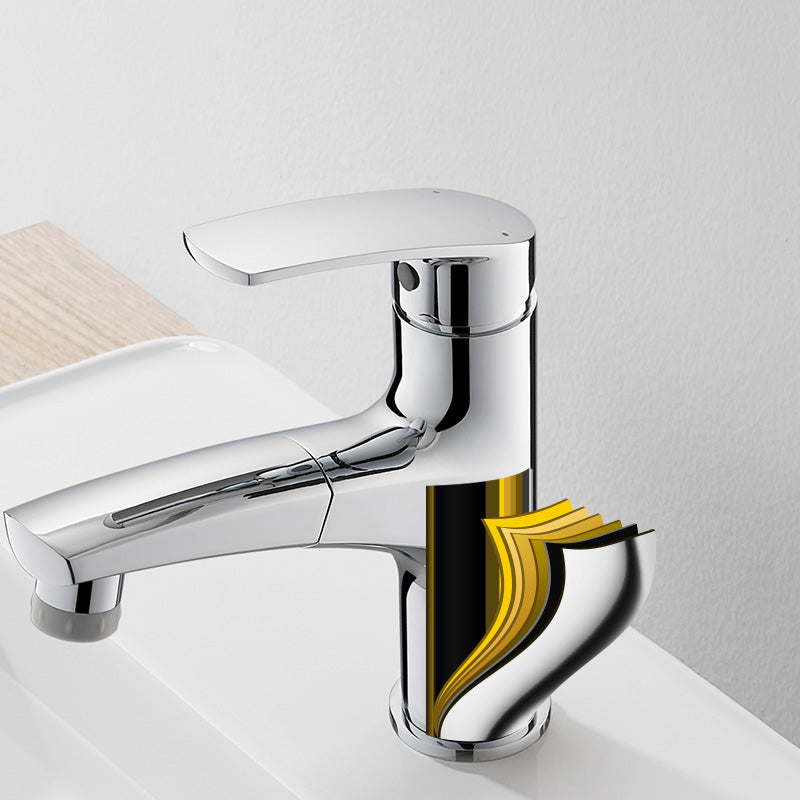 Modern Vessel Sink Faucet Lever Handle Low Arc with Pull Out Sprayer Clearhalo 'Bathroom Remodel & Bathroom Fixtures' 'Bathroom Sink Faucets' 'Bathroom Sinks & Faucet Components' 'bathroom_sink_faucets' 'Home Improvement' 'home_improvement' 'home_improvement_bathroom_sink_faucets' 7147048