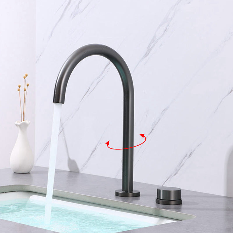 Vessel Sink Bathroom Faucet Knob Handle Swivel Spout High-Arc Vessel Faucet Grey Elbow Outlet Clearhalo 'Bathroom Remodel & Bathroom Fixtures' 'Bathroom Sink Faucets' 'Bathroom Sinks & Faucet Components' 'bathroom_sink_faucets' 'Home Improvement' 'home_improvement' 'home_improvement_bathroom_sink_faucets' 7147112