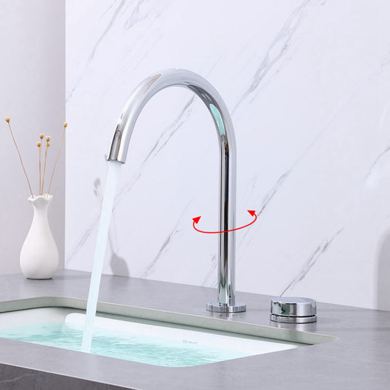 Vessel Sink Bathroom Faucet Knob Handle Swivel Spout High-Arc Vessel Faucet Silver Elbow Outlet Clearhalo 'Bathroom Remodel & Bathroom Fixtures' 'Bathroom Sink Faucets' 'Bathroom Sinks & Faucet Components' 'bathroom_sink_faucets' 'Home Improvement' 'home_improvement' 'home_improvement_bathroom_sink_faucets' 7147115