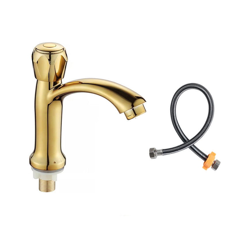 Vessel Sink Bathroom Faucet Lever Handle Low Arc Vessel Faucet Gold 7.5" Supply Lines Included Clearhalo 'Bathroom Remodel & Bathroom Fixtures' 'Bathroom Sink Faucets' 'Bathroom Sinks & Faucet Components' 'bathroom_sink_faucets' 'Home Improvement' 'home_improvement' 'home_improvement_bathroom_sink_faucets' 7147155