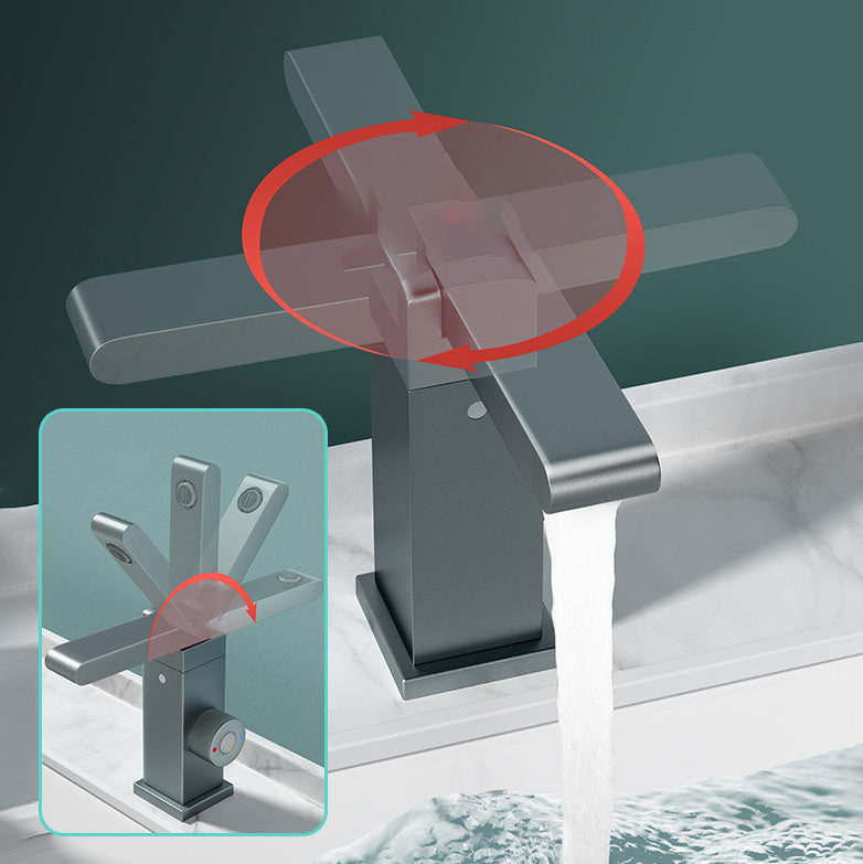 Vessel Sink Bathroom Faucet Knob Handle Swivel Spout Vessel Faucet Clearhalo 'Bathroom Remodel & Bathroom Fixtures' 'Bathroom Sink Faucets' 'Bathroom Sinks & Faucet Components' 'bathroom_sink_faucets' 'Home Improvement' 'home_improvement' 'home_improvement_bathroom_sink_faucets' 7147194