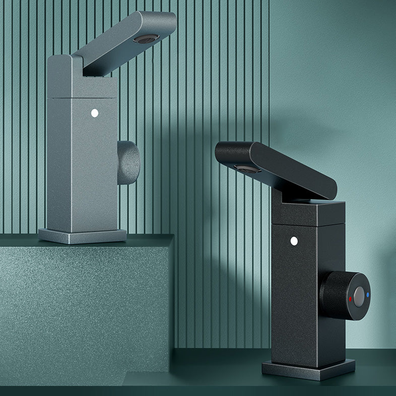 Vessel Sink Bathroom Faucet Knob Handle Swivel Spout Vessel Faucet Clearhalo 'Bathroom Remodel & Bathroom Fixtures' 'Bathroom Sink Faucets' 'Bathroom Sinks & Faucet Components' 'bathroom_sink_faucets' 'Home Improvement' 'home_improvement' 'home_improvement_bathroom_sink_faucets' 7147198