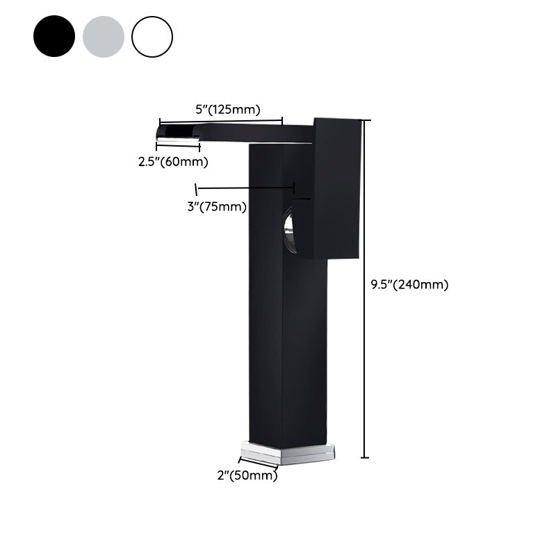 Basin Lavatory Faucet Lever Handle Waterfall Spout Bathroom Faucet Clearhalo 'Bathroom Remodel & Bathroom Fixtures' 'Bathroom Sink Faucets' 'Bathroom Sinks & Faucet Components' 'bathroom_sink_faucets' 'Home Improvement' 'home_improvement' 'home_improvement_bathroom_sink_faucets' 7147231