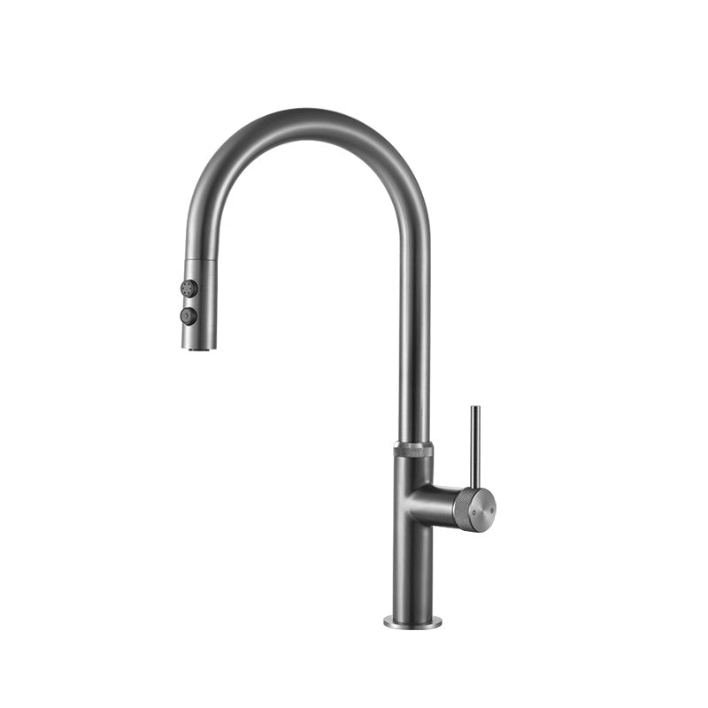 Touch Sensor Kitchen Faucet Swivel Spout with Pull Down Sprayer Grey No Sensor Clearhalo 'Home Improvement' 'home_improvement' 'home_improvement_kitchen_faucets' 'Kitchen Faucets' 'Kitchen Remodel & Kitchen Fixtures' 'Kitchen Sinks & Faucet Components' 'kitchen_faucets' 7147238