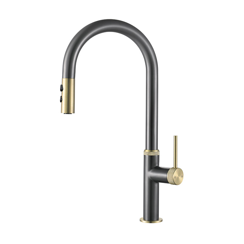 Touch Sensor Kitchen Faucet Swivel Spout with Pull Down Sprayer Clearhalo 'Home Improvement' 'home_improvement' 'home_improvement_kitchen_faucets' 'Kitchen Faucets' 'Kitchen Remodel & Kitchen Fixtures' 'Kitchen Sinks & Faucet Components' 'kitchen_faucets' 7147240