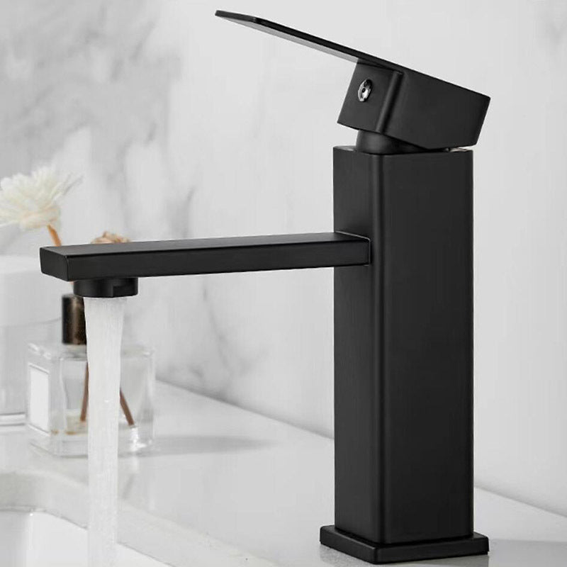 Modern Bridge Faucet Stainless Steel Swivel Spout Spray Kitchen Faucet Black Square Faucet Hot/Cold Water Dispensers Clearhalo 'Home Improvement' 'home_improvement' 'home_improvement_kitchen_faucets' 'Kitchen Faucets' 'Kitchen Remodel & Kitchen Fixtures' 'Kitchen Sinks & Faucet Components' 'kitchen_faucets' 7147303