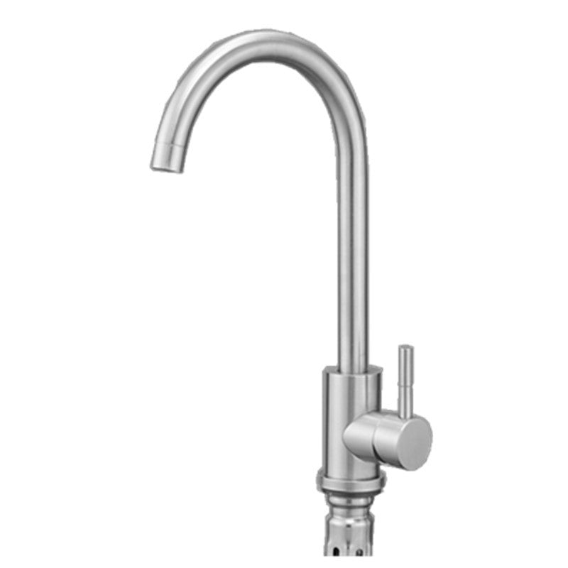 Modern Bridge Faucet Stainless Steel Swivel Spout Spray Kitchen Faucet Stainless Steel Big Curved Faucet Hot Cold Water Dispensers Clearhalo 'Home Improvement' 'home_improvement' 'home_improvement_kitchen_faucets' 'Kitchen Faucets' 'Kitchen Remodel & Kitchen Fixtures' 'Kitchen Sinks & Faucet Components' 'kitchen_faucets' 7147304