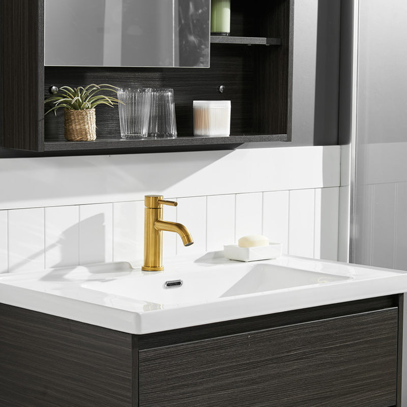 Modern Bridge Faucet Stainless Steel Swivel Spout Spray Kitchen Faucet Gold Small Curved Faucet Hot Cold Water Dispensers Clearhalo 'Home Improvement' 'home_improvement' 'home_improvement_kitchen_faucets' 'Kitchen Faucets' 'Kitchen Remodel & Kitchen Fixtures' 'Kitchen Sinks & Faucet Components' 'kitchen_faucets' 7147306