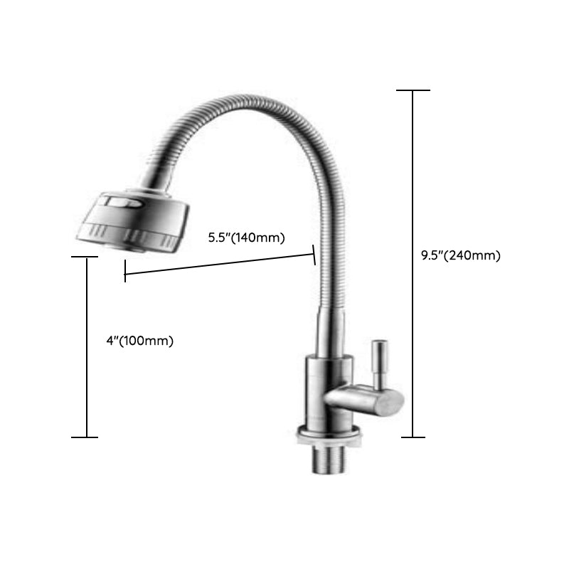 Modern Bridge Faucet Stainless Steel Swivel Spout Spray Kitchen Faucet Clearhalo 'Home Improvement' 'home_improvement' 'home_improvement_kitchen_faucets' 'Kitchen Faucets' 'Kitchen Remodel & Kitchen Fixtures' 'Kitchen Sinks & Faucet Components' 'kitchen_faucets' 7147330