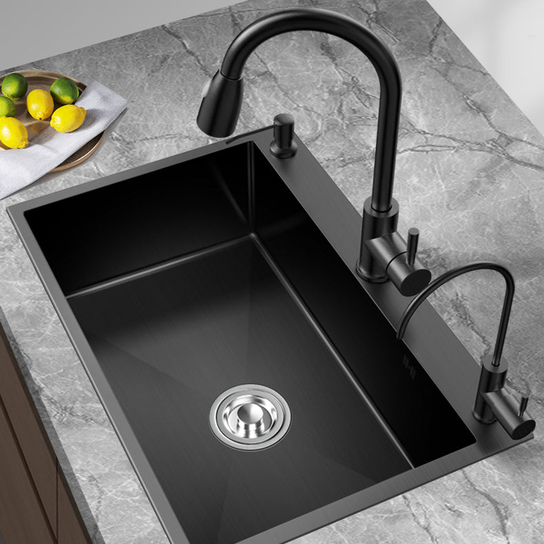 Modern Kitchen Bar Sink Stainless Steel with Drain Strainer Kit Workstation Ledge Clearhalo 'Home Improvement' 'home_improvement' 'home_improvement_kitchen_sinks' 'Kitchen Remodel & Kitchen Fixtures' 'Kitchen Sinks & Faucet Components' 'Kitchen Sinks' 'kitchen_sinks' 7147418