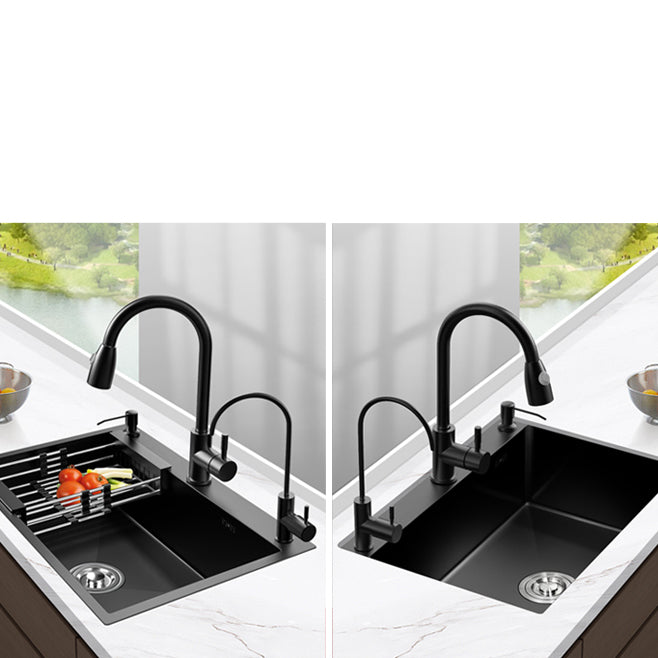Modern Kitchen Bar Sink Stainless Steel with Drain Strainer Kit Workstation Ledge Clearhalo 'Home Improvement' 'home_improvement' 'home_improvement_kitchen_sinks' 'Kitchen Remodel & Kitchen Fixtures' 'Kitchen Sinks & Faucet Components' 'Kitchen Sinks' 'kitchen_sinks' 7147424