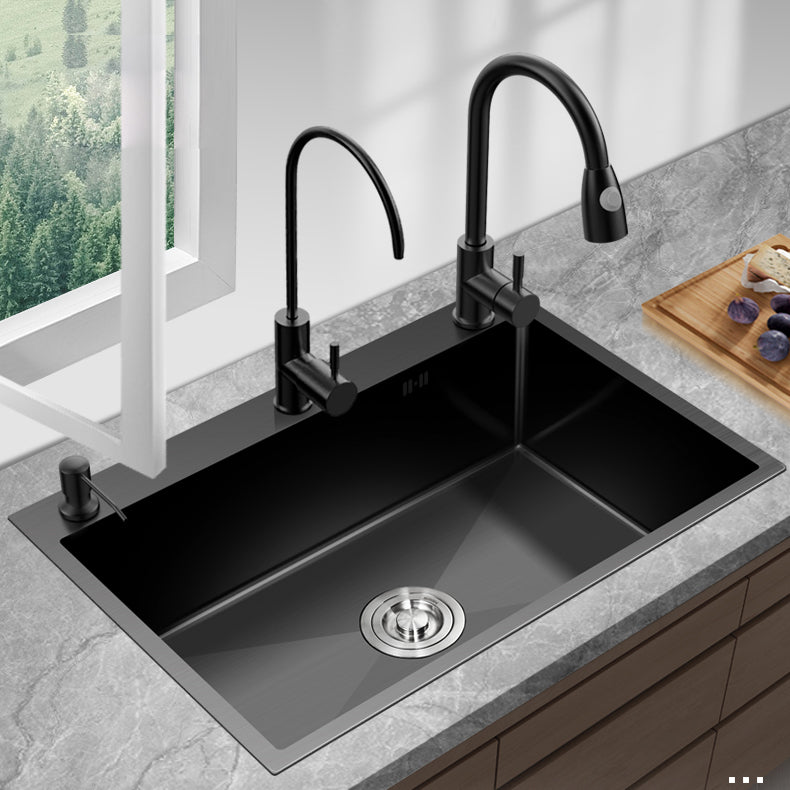 Modern Kitchen Bar Sink Stainless Steel with Drain Strainer Kit Workstation Ledge Clearhalo 'Home Improvement' 'home_improvement' 'home_improvement_kitchen_sinks' 'Kitchen Remodel & Kitchen Fixtures' 'Kitchen Sinks & Faucet Components' 'Kitchen Sinks' 'kitchen_sinks' 7147428