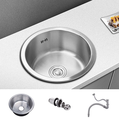 Round Kitchen Sink Stainless Steel Drop-In Basket Strainer Kitchen Sink with Faucet Sink Only No Faucet Clearhalo 'Home Improvement' 'home_improvement' 'home_improvement_kitchen_sinks' 'Kitchen Remodel & Kitchen Fixtures' 'Kitchen Sinks & Faucet Components' 'Kitchen Sinks' 'kitchen_sinks' 7147453