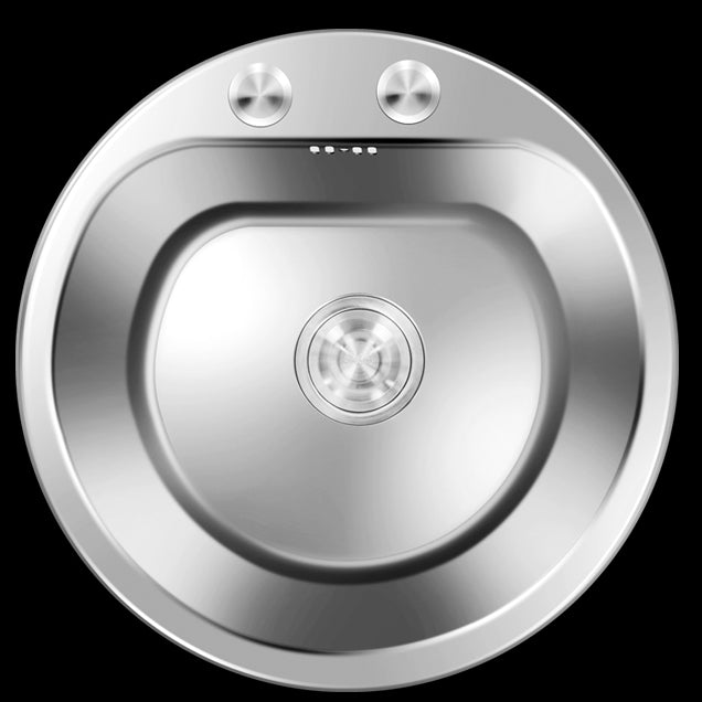 Round Kitchen Sink Stainless Steel Drop-In Basket Strainer Kitchen Sink with Faucet Clearhalo 'Home Improvement' 'home_improvement' 'home_improvement_kitchen_sinks' 'Kitchen Remodel & Kitchen Fixtures' 'Kitchen Sinks & Faucet Components' 'Kitchen Sinks' 'kitchen_sinks' 7147457