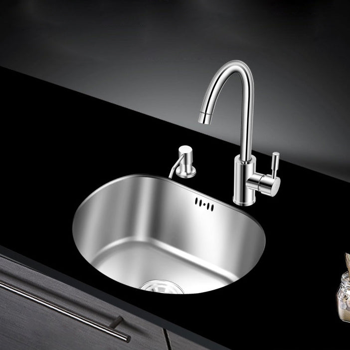 Round Kitchen Sink Stainless Steel Drop-In Basket Strainer Kitchen Sink with Faucet Clearhalo 'Home Improvement' 'home_improvement' 'home_improvement_kitchen_sinks' 'Kitchen Remodel & Kitchen Fixtures' 'Kitchen Sinks & Faucet Components' 'Kitchen Sinks' 'kitchen_sinks' 7147459