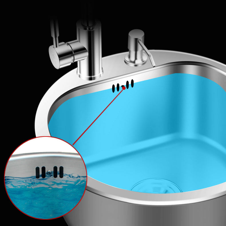 Round Kitchen Sink Stainless Steel Drop-In Basket Strainer Kitchen Sink with Faucet Clearhalo 'Home Improvement' 'home_improvement' 'home_improvement_kitchen_sinks' 'Kitchen Remodel & Kitchen Fixtures' 'Kitchen Sinks & Faucet Components' 'Kitchen Sinks' 'kitchen_sinks' 7147466