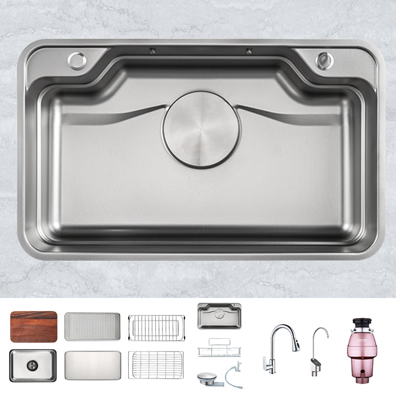 Kitchen Sink Basket Strainer Stainless Steel Undermount Kitchen Sink with Cutting-Board Sink with Faucet Double Tap for Water Purification Yes Clearhalo 'Home Improvement' 'home_improvement' 'home_improvement_kitchen_sinks' 'Kitchen Remodel & Kitchen Fixtures' 'Kitchen Sinks & Faucet Components' 'Kitchen Sinks' 'kitchen_sinks' 7147495