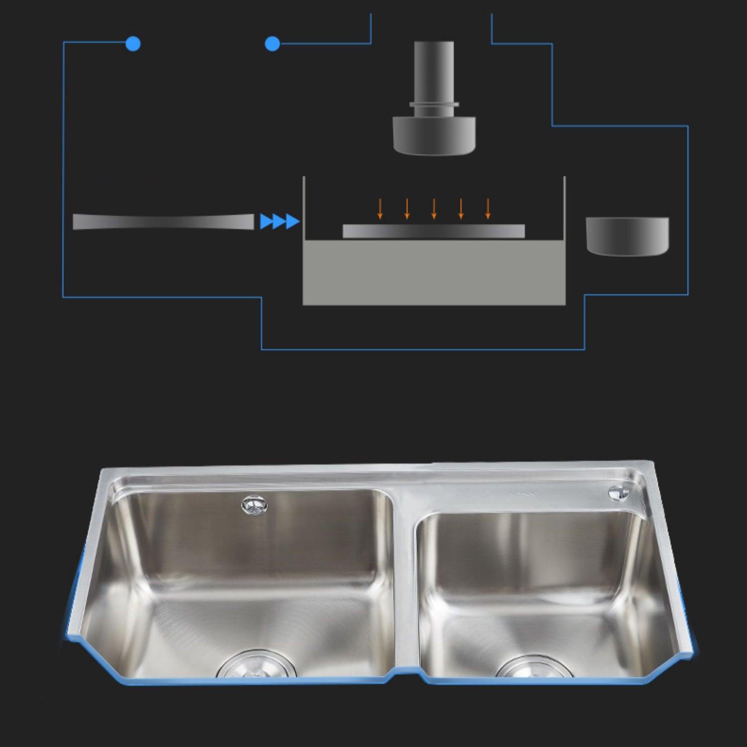 Stainless Steel Kitchen Double Sink Drop-In Kitchen Sink with Drain Assembly Clearhalo 'Home Improvement' 'home_improvement' 'home_improvement_kitchen_sinks' 'Kitchen Remodel & Kitchen Fixtures' 'Kitchen Sinks & Faucet Components' 'Kitchen Sinks' 'kitchen_sinks' 7147557