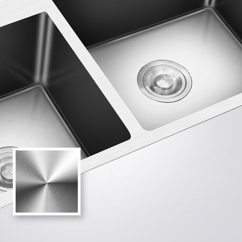 Modern Style Kitchen Sink Drop-In Kitchen Double Sink with Soundproofing Clearhalo 'Home Improvement' 'home_improvement' 'home_improvement_kitchen_sinks' 'Kitchen Remodel & Kitchen Fixtures' 'Kitchen Sinks & Faucet Components' 'Kitchen Sinks' 'kitchen_sinks' 7147650