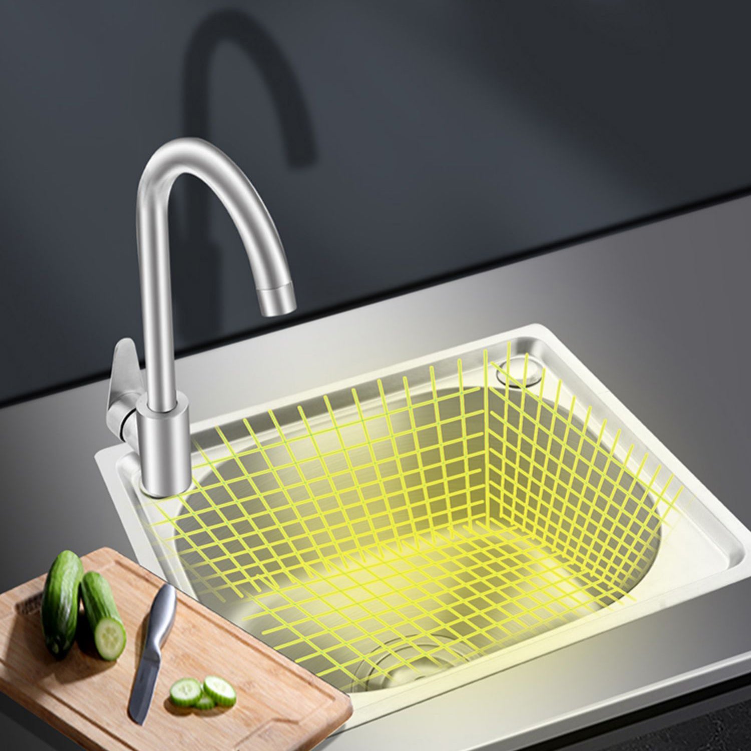 Modern Bar Prep Sink Stainless Steel with Faucet Workstation Ledge Clearhalo 'Home Improvement' 'home_improvement' 'home_improvement_kitchen_sinks' 'Kitchen Remodel & Kitchen Fixtures' 'Kitchen Sinks & Faucet Components' 'Kitchen Sinks' 'kitchen_sinks' 7147706