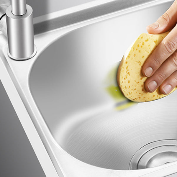 Modern Bar Prep Sink Stainless Steel with Faucet Workstation Ledge Clearhalo 'Home Improvement' 'home_improvement' 'home_improvement_kitchen_sinks' 'Kitchen Remodel & Kitchen Fixtures' 'Kitchen Sinks & Faucet Components' 'Kitchen Sinks' 'kitchen_sinks' 7147707