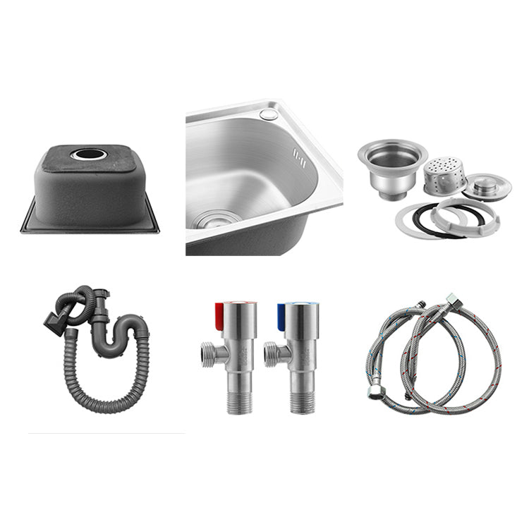 Modern Bar Prep Sink Stainless Steel with Faucet Workstation Ledge Clearhalo 'Home Improvement' 'home_improvement' 'home_improvement_kitchen_sinks' 'Kitchen Remodel & Kitchen Fixtures' 'Kitchen Sinks & Faucet Components' 'Kitchen Sinks' 'kitchen_sinks' 7147712