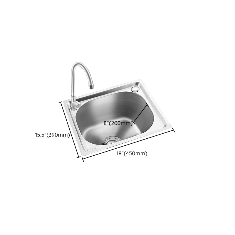 Modern Bar Prep Sink Stainless Steel with Faucet Workstation Ledge Clearhalo 'Home Improvement' 'home_improvement' 'home_improvement_kitchen_sinks' 'Kitchen Remodel & Kitchen Fixtures' 'Kitchen Sinks & Faucet Components' 'Kitchen Sinks' 'kitchen_sinks' 7147731