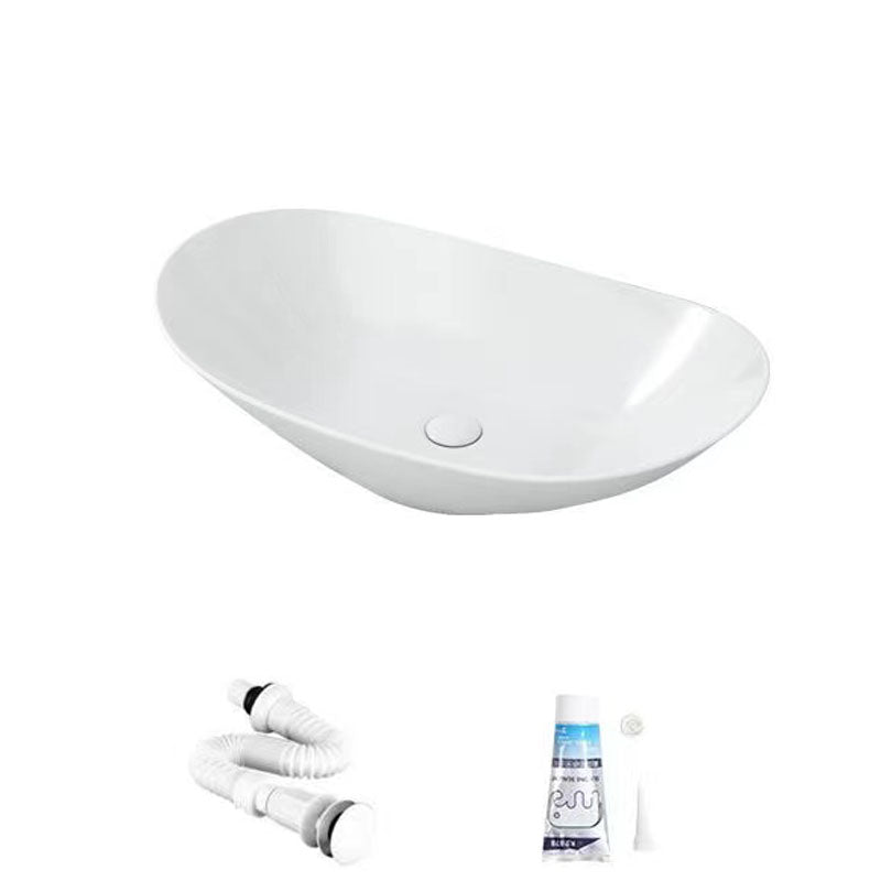 Modern Vessel Bathroom Sink Oval-shape Porcelain Vessel Lavatory Sink White Unavailiable Sink Clearhalo 'Bathroom Remodel & Bathroom Fixtures' 'Bathroom Sinks & Faucet Components' 'Bathroom Sinks' 'bathroom_sink' 'Home Improvement' 'home_improvement' 'home_improvement_bathroom_sink' 7147819