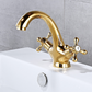 Industrial Basin Lavatory Faucet Vintage Vanity Sink Faucet for Bathroom Dorado 5.9" Clearhalo 'bathroom_sink_faucets' 'Conjunta de Baño y Conjunta de Grifo' 'Coronamiento de Baño y Dispositivo de Baño' 'Grifo del lavabo del baño' 'Hogar' 'home_improvement' 'home_improvement_bathroom_sink_faucets' 'Mejoras para el hogar' 7147855