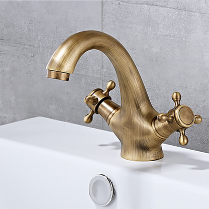 Industrial Basin Lavatory Faucet Vintage Vanity Sink Faucet for Bathroom Bronze 5.9"