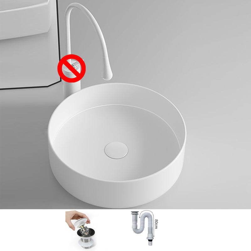 Round Porcelain Bathroom Sink with Shut-Off Valve Vessel Sink White Sink Clearhalo 'Bathroom Remodel & Bathroom Fixtures' 'Bathroom Sinks & Faucet Components' 'Bathroom Sinks' 'bathroom_sink' 'Home Improvement' 'home_improvement' 'home_improvement_bathroom_sink' 7147958