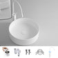 Round Porcelain Bathroom Sink with Shut-Off Valve Vessel Sink White Sink with Faucet Clearhalo 'Bathroom Remodel & Bathroom Fixtures' 'Bathroom Sinks & Faucet Components' 'Bathroom Sinks' 'bathroom_sink' 'Home Improvement' 'home_improvement' 'home_improvement_bathroom_sink' 7147959