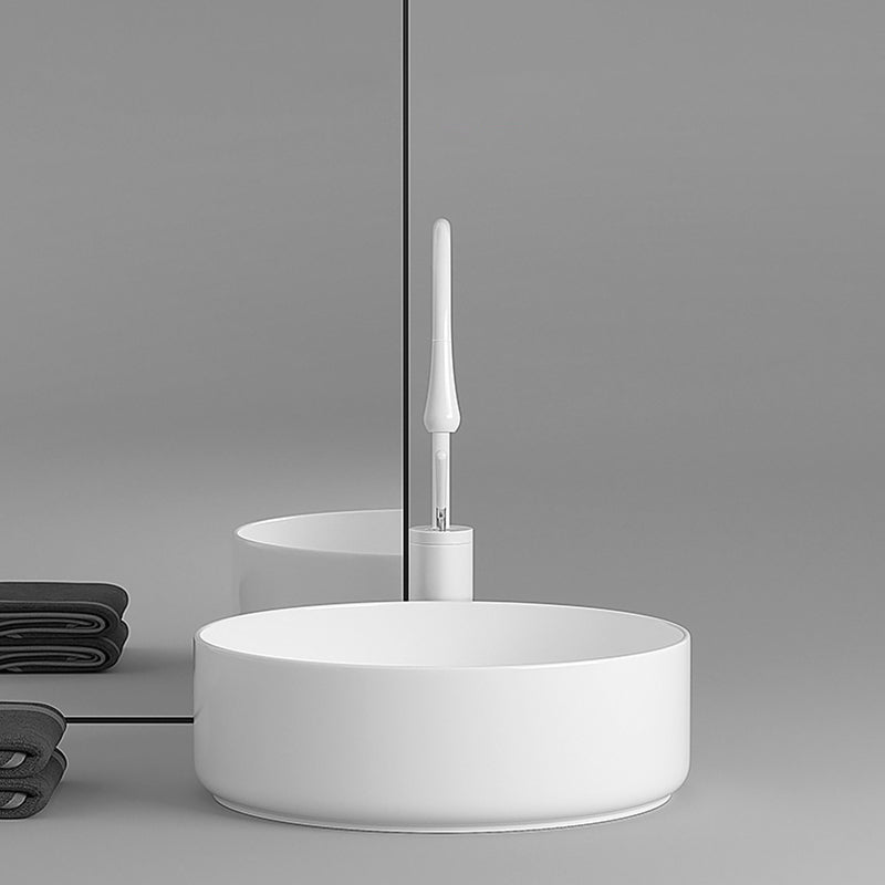 Round Porcelain Bathroom Sink with Shut-Off Valve Vessel Sink Clearhalo 'Bathroom Remodel & Bathroom Fixtures' 'Bathroom Sinks & Faucet Components' 'Bathroom Sinks' 'bathroom_sink' 'Home Improvement' 'home_improvement' 'home_improvement_bathroom_sink' 7147971