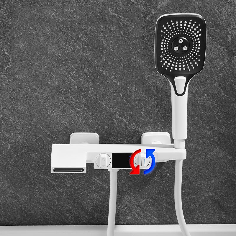 Modern Tub Spouts Copper Wall Mounted with Handheld Shower Bath Filler Trim Clearhalo 'Bathroom Remodel & Bathroom Fixtures' 'Bathtub Faucets' 'bathtub_faucets' 'Home Improvement' 'home_improvement' 'home_improvement_bathtub_faucets' 7147985