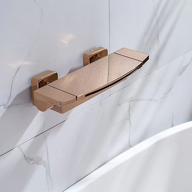 Modern Tub Filler Trim Copper Lever Handles with Hand Shower Wall Mounted Bathroom Faucet Rose Gold Hand Shower Not Included Clearhalo 'Bathroom Remodel & Bathroom Fixtures' 'Bathtub Faucets' 'bathtub_faucets' 'Home Improvement' 'home_improvement' 'home_improvement_bathtub_faucets' 7148006