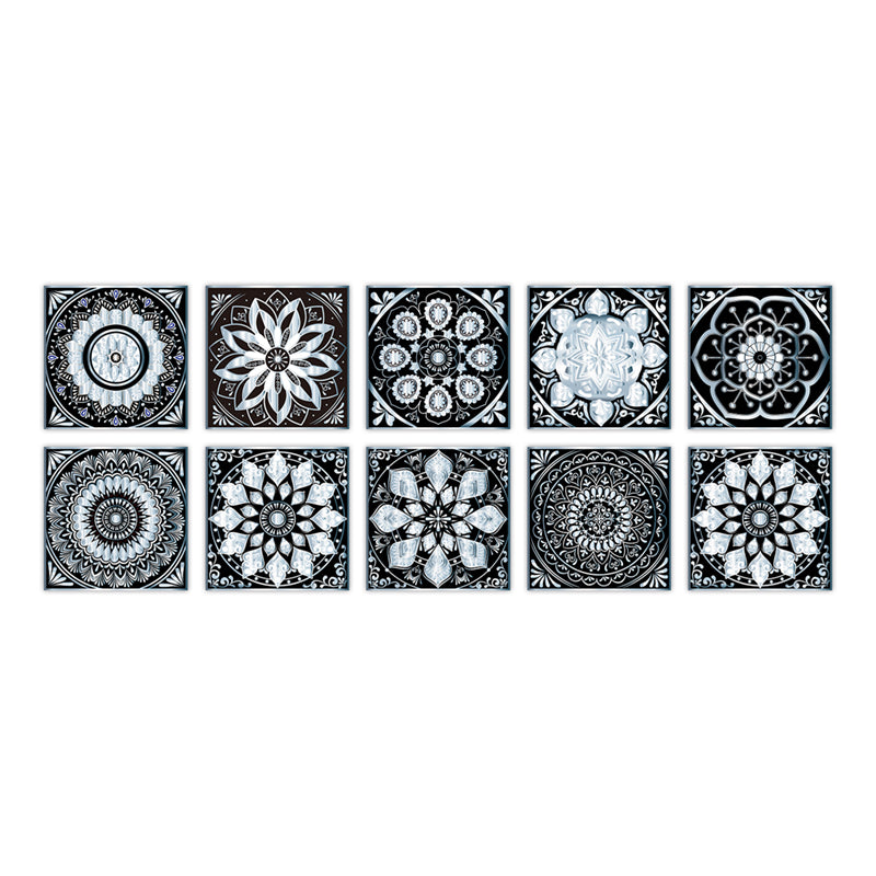 PVC Peel & Stick Mosaic Tile Square Mosaic Tile Wallpaper with Waterproof Black 10-Piece Set Clearhalo 'Flooring 'Home Improvement' 'home_improvement' 'home_improvement_peel_stick_blacksplash' 'Peel & Stick Backsplash Tile' 'peel_stick_blacksplash' 'Walls & Ceilings' Walls and Ceiling' 7148445