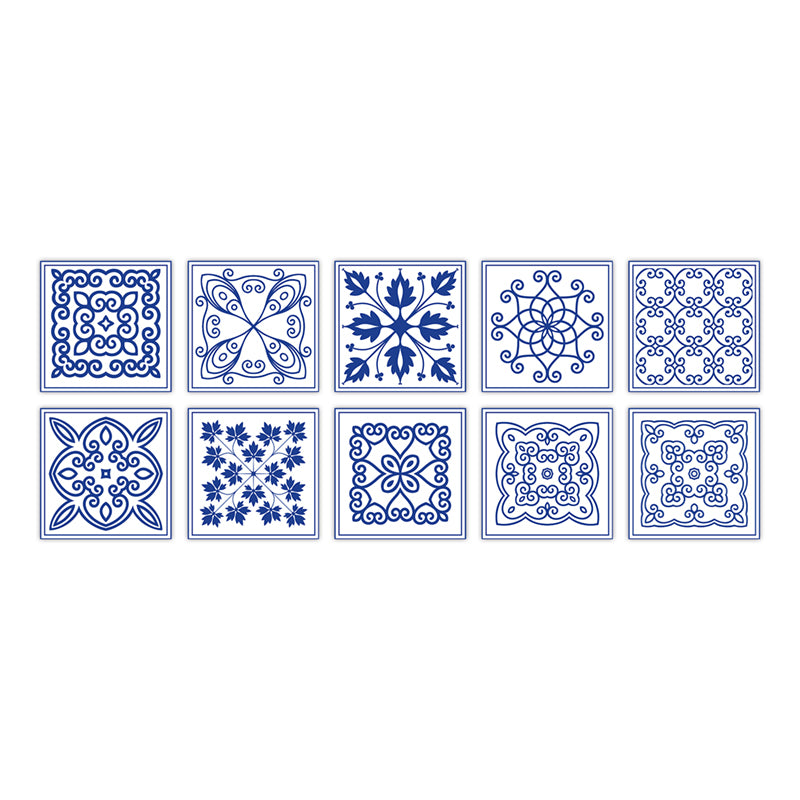 PVC Peel & Stick Mosaic Tile Square Mosaic Tile Wallpaper with Waterproof Blue-White 10-Piece Set Clearhalo 'Flooring 'Home Improvement' 'home_improvement' 'home_improvement_peel_stick_blacksplash' 'Peel & Stick Backsplash Tile' 'peel_stick_blacksplash' 'Walls & Ceilings' Walls and Ceiling' 7148460