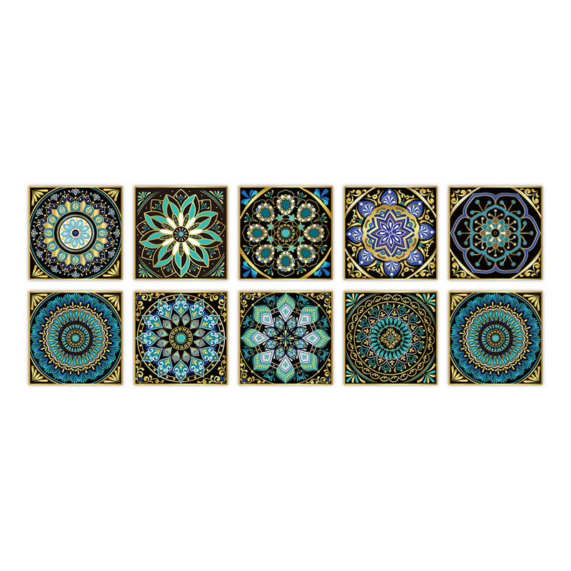 PVC Peel & Stick Mosaic Tile Square Mosaic Tile Wallpaper with Waterproof Dark Green 10-Piece Set Clearhalo 'Flooring 'Home Improvement' 'home_improvement' 'home_improvement_peel_stick_blacksplash' 'Peel & Stick Backsplash Tile' 'peel_stick_blacksplash' 'Walls & Ceilings' Walls and Ceiling' 7148462