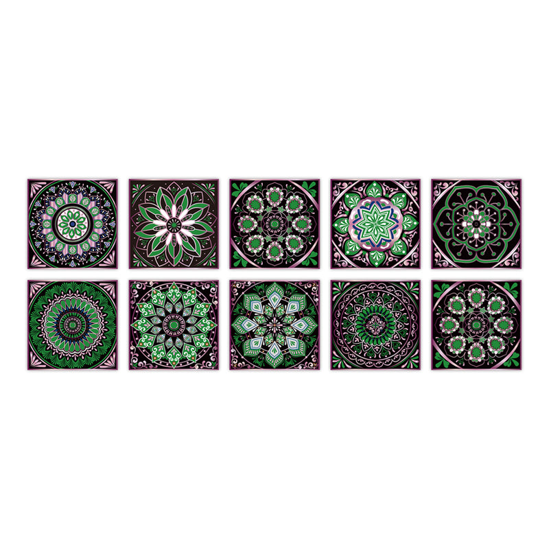 PVC Peel & Stick Mosaic Tile Square Mosaic Tile Wallpaper with Waterproof Olive Green 10-Piece Set Clearhalo 'Flooring 'Home Improvement' 'home_improvement' 'home_improvement_peel_stick_blacksplash' 'Peel & Stick Backsplash Tile' 'peel_stick_blacksplash' 'Walls & Ceilings' Walls and Ceiling' 7148464