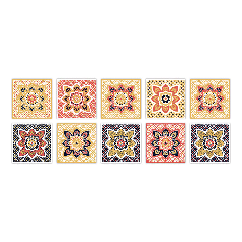 PVC Peel & Stick Mosaic Tile Square Mosaic Tile Wallpaper with Waterproof Yellowish Red 10-Piece Set Clearhalo 'Flooring 'Home Improvement' 'home_improvement' 'home_improvement_peel_stick_blacksplash' 'Peel & Stick Backsplash Tile' 'peel_stick_blacksplash' 'Walls & Ceilings' Walls and Ceiling' 7148465