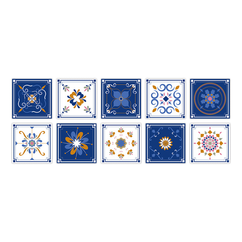 PVC Peel & Stick Mosaic Tile Square Mosaic Tile Wallpaper with Waterproof Dark Blue-White 10-Piece Set Clearhalo 'Flooring 'Home Improvement' 'home_improvement' 'home_improvement_peel_stick_blacksplash' 'Peel & Stick Backsplash Tile' 'peel_stick_blacksplash' 'Walls & Ceilings' Walls and Ceiling' 7148466