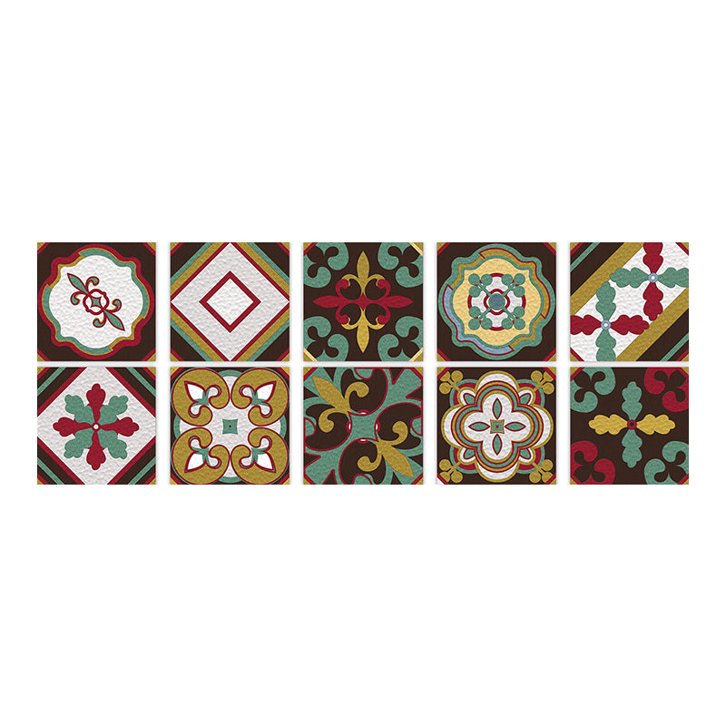 Square Peel & Stick Mosaic Tile PVC Waterproof Mosaic Tile Wallpaper Brown 10-Piece Set Clearhalo 'Flooring 'Home Improvement' 'home_improvement' 'home_improvement_peel_stick_blacksplash' 'Peel & Stick Backsplash Tile' 'peel_stick_blacksplash' 'Walls & Ceilings' Walls and Ceiling' 7148479