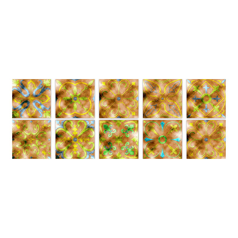 Square Peel & Stick Mosaic Tile PVC Waterproof Mosaic Tile Wallpaper Lemon Yellow 10-Piece Set Clearhalo 'Flooring 'Home Improvement' 'home_improvement' 'home_improvement_peel_stick_blacksplash' 'Peel & Stick Backsplash Tile' 'peel_stick_blacksplash' 'Walls & Ceilings' Walls and Ceiling' 7148492