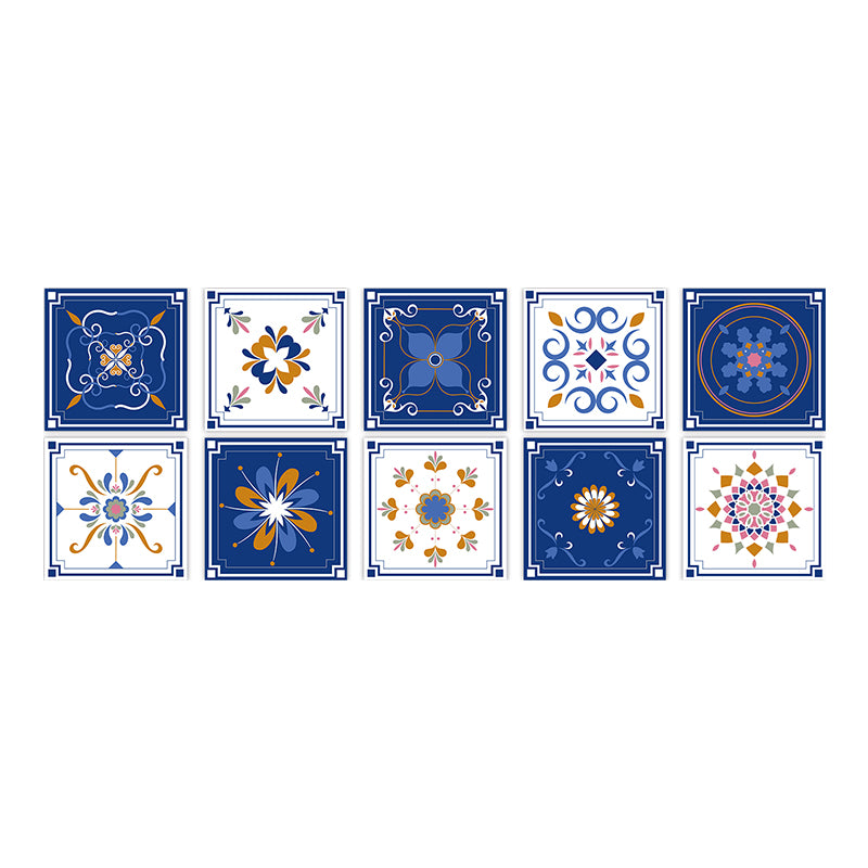 Square Peel & Stick Mosaic Tile PVC Waterproof Mosaic Tile Wallpaper Dark Blue 10-Piece Set Clearhalo 'Flooring 'Home Improvement' 'home_improvement' 'home_improvement_peel_stick_blacksplash' 'Peel & Stick Backsplash Tile' 'peel_stick_blacksplash' 'Walls & Ceilings' Walls and Ceiling' 7148498